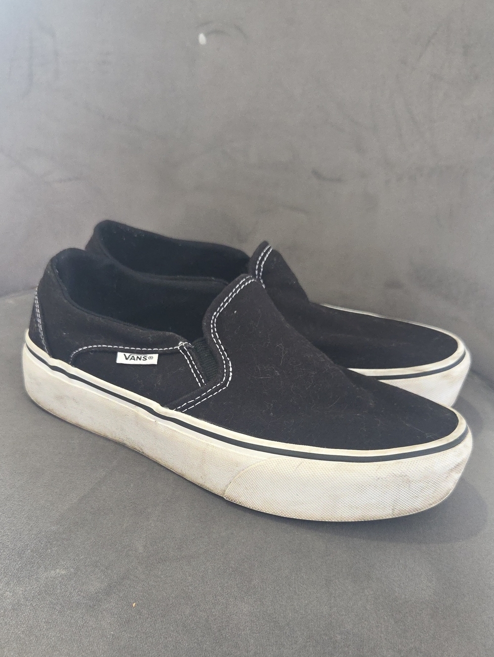 Vans Black Slip-On Canvas Platform